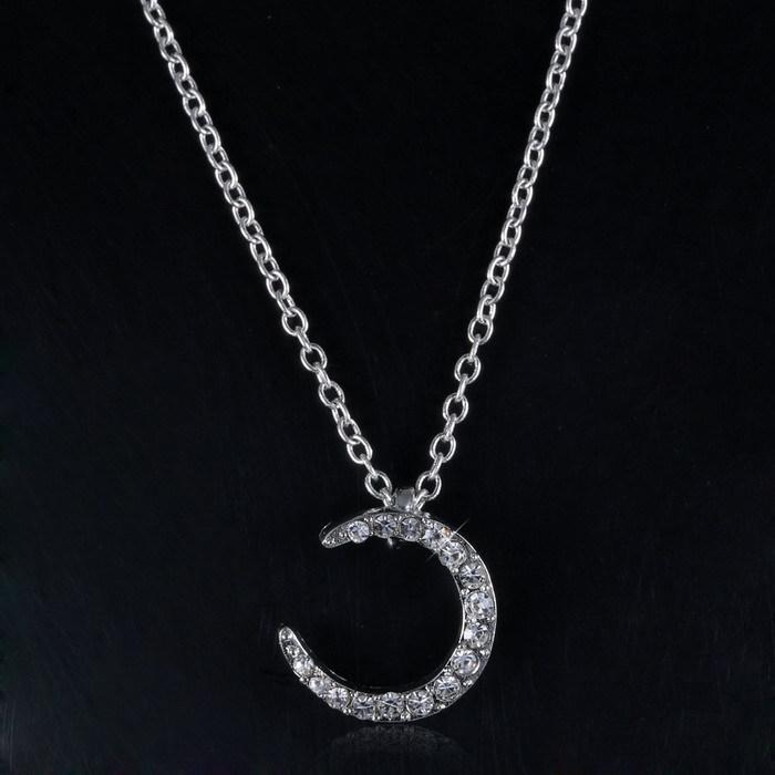 Classy Crystal Moon Necklace