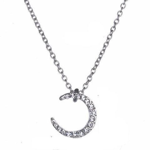 Classy Crystal Moon Necklace