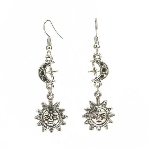 Moon Sun & Star Dangle Earrings