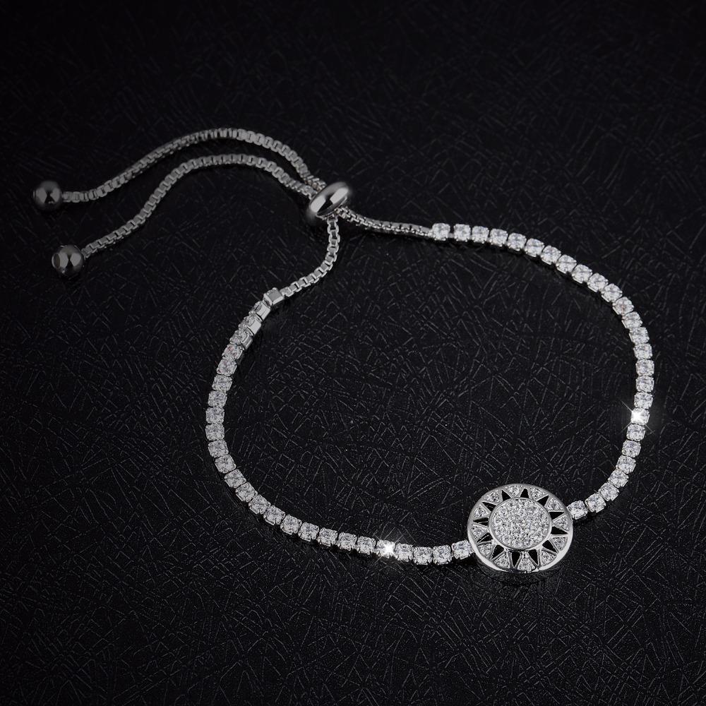 Sunburst Crystal Silver Bracelet