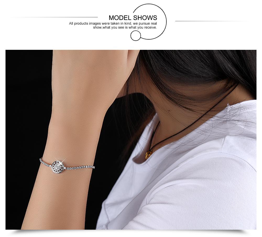 Sunburst Crystal Silver Bracelet