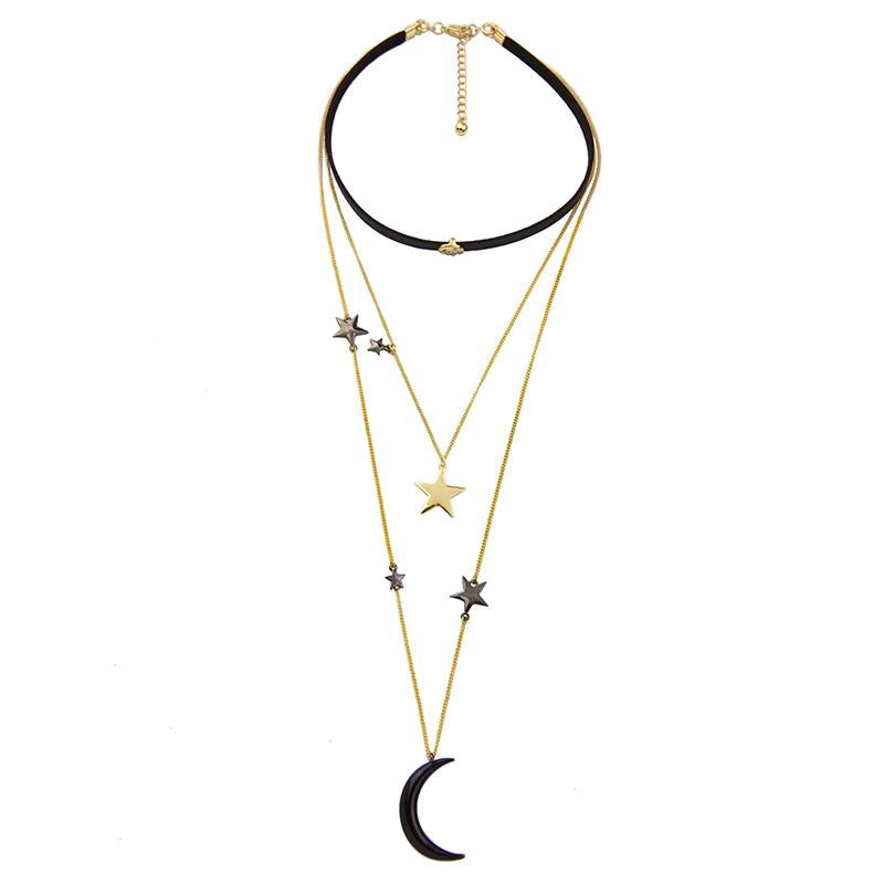 Three Layers Celestial Fashion Necklace