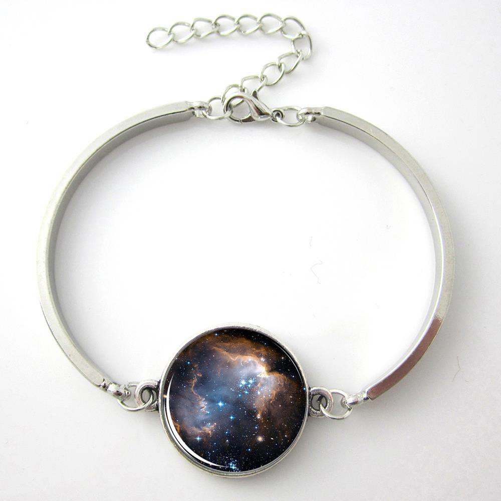 Silver Chan Cabochon Galaxy Bracelet