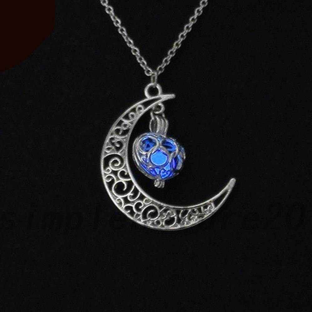 Vintage Moon & Luminous Pendant Necklace
