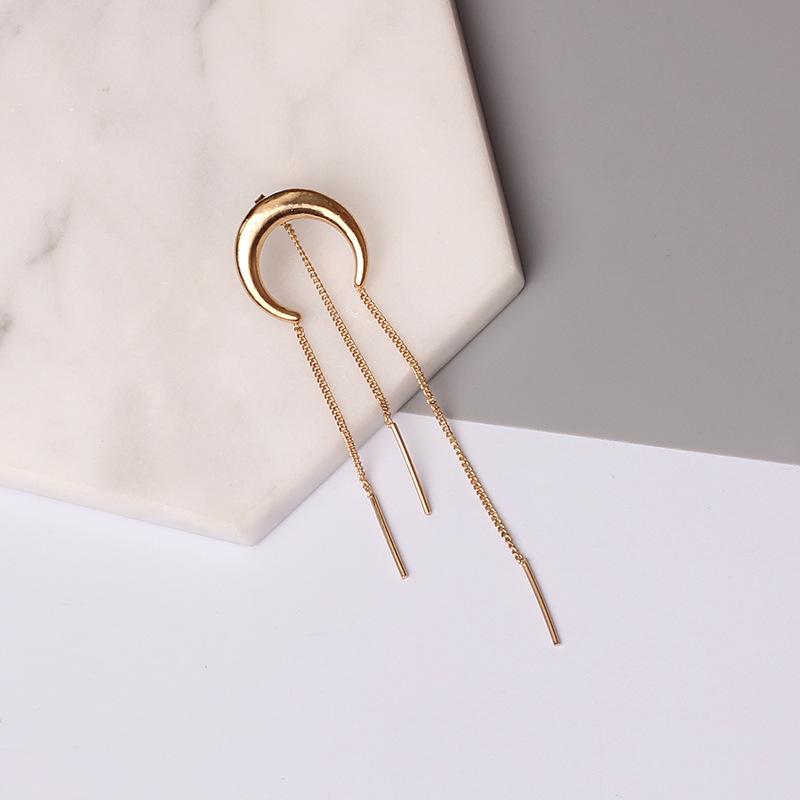 Classy Tassel Moon Earrings