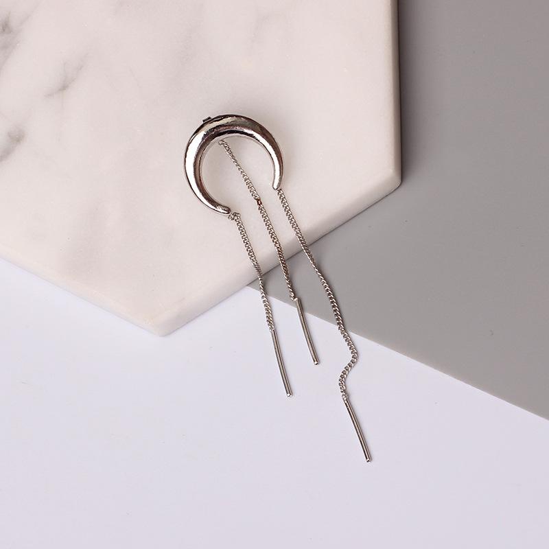 Classy Tassel Moon Earrings