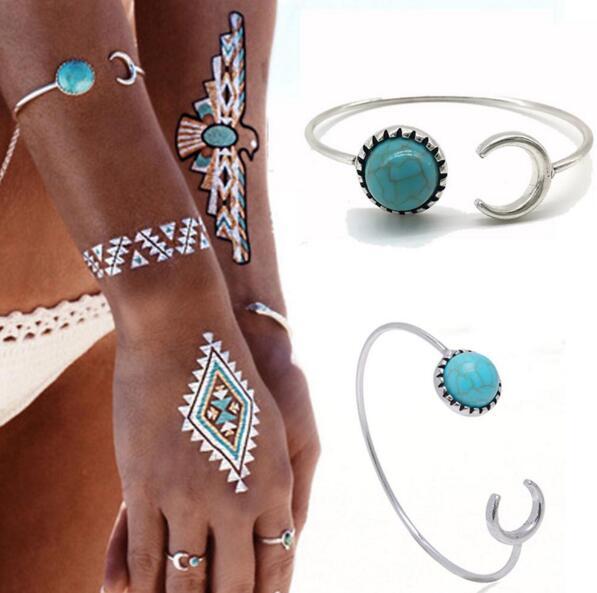 Bohemian Moon Cuff Bangle Bracelet