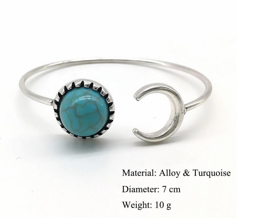 Bohemian Moon Cuff Bangle Bracelet