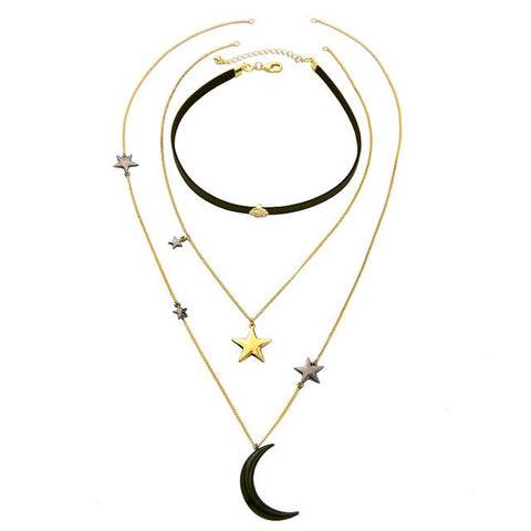 Three Layers Celestial Fashion Necklace