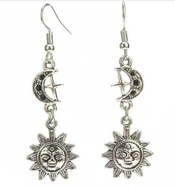 Moon Sun & Star Dangle Earrings
