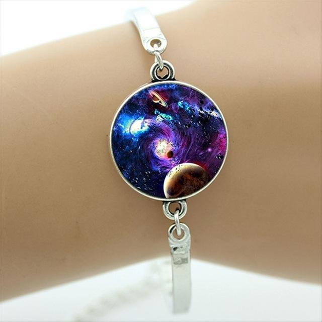 Silver Chan Cabochon Galaxy Bracelet