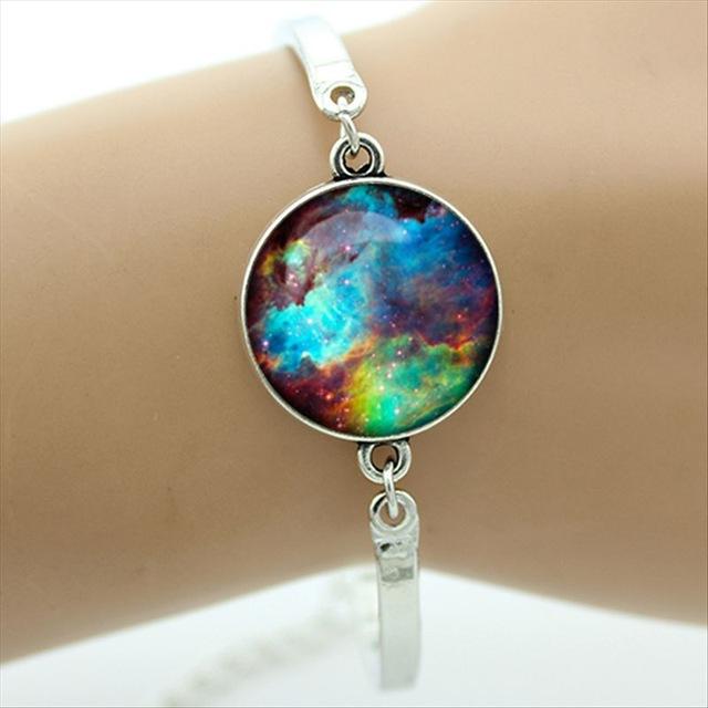 Silver Chan Cabochon Galaxy Bracelet