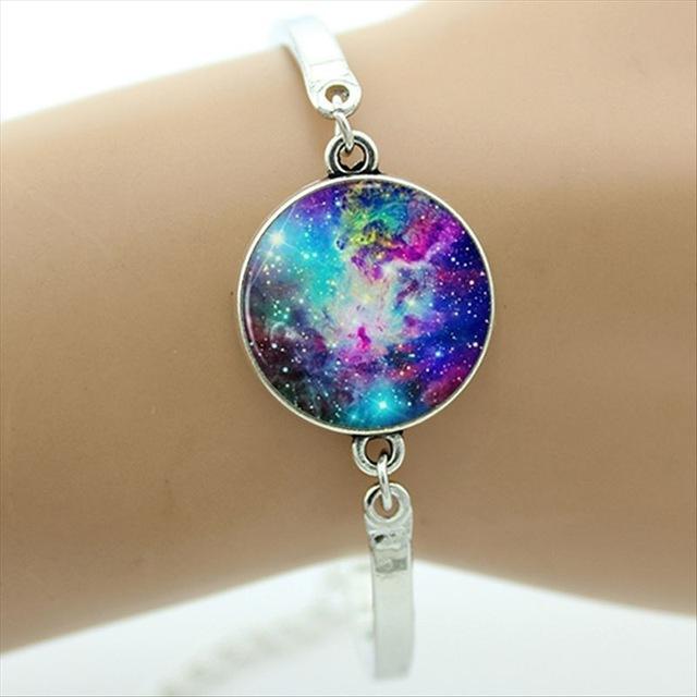 Silver Chan Cabochon Galaxy Bracelet