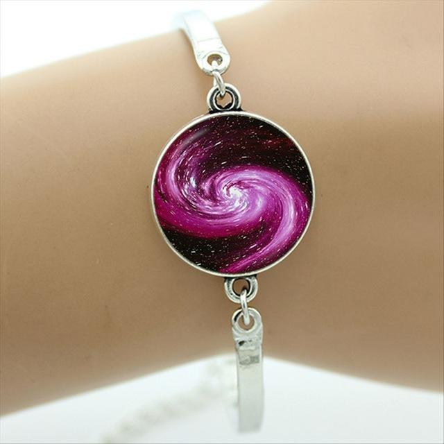 Silver Chan Cabochon Galaxy Bracelet