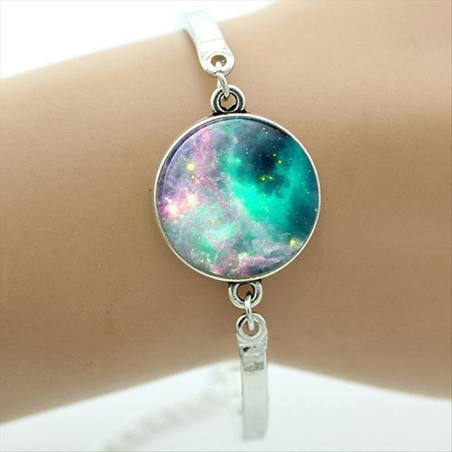 Silver Chan Cabochon Galaxy Bracelet