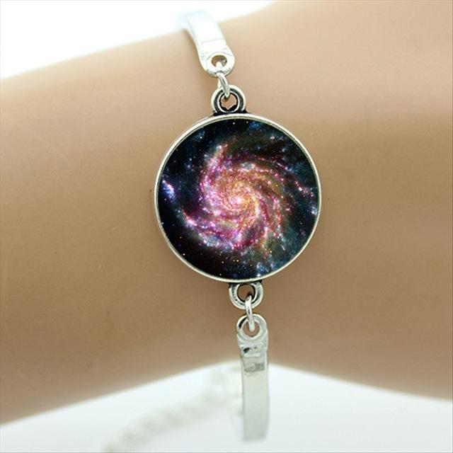 Silver Chan Cabochon Galaxy Bracelet