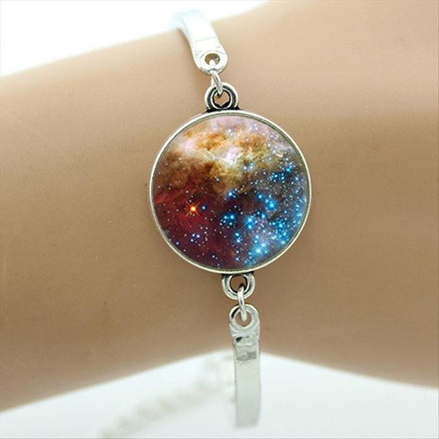 Silver Chan Cabochon Galaxy Bracelet