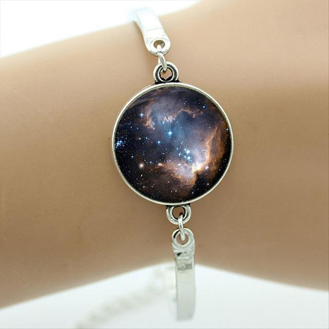 Silver Chan Cabochon Galaxy Bracelet