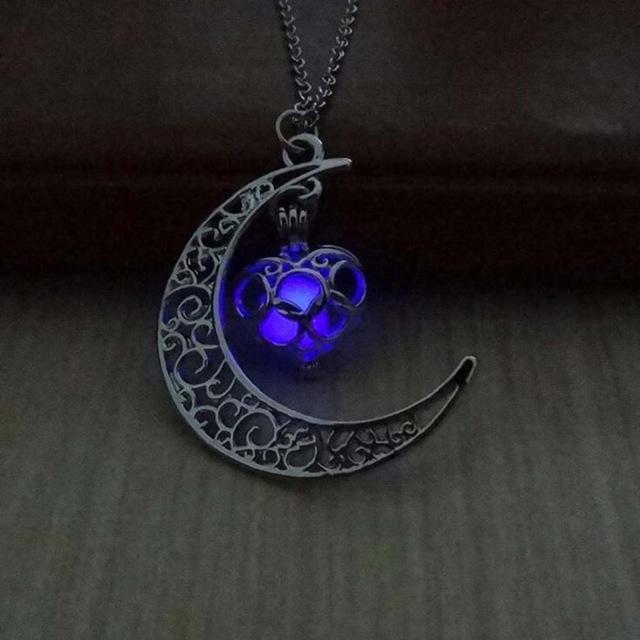 Vintage Moon & Luminous Pendant Necklace