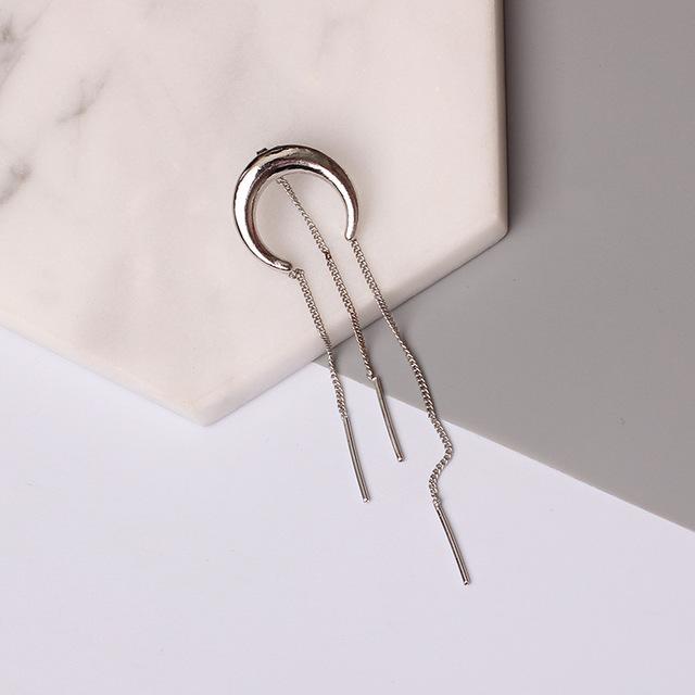 Classy Tassel Moon Earrings